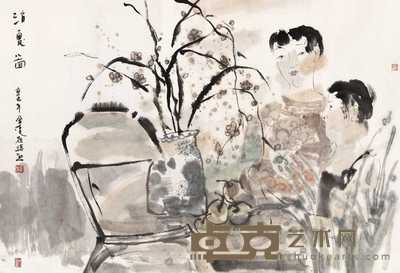 崔进 2001年作 消夏图 镜心 70×102cm